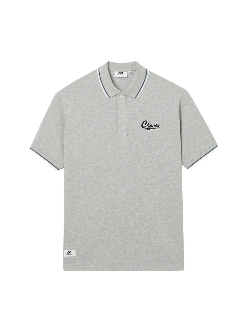 Chocoolate Gray Polo À Logo Brodé for men