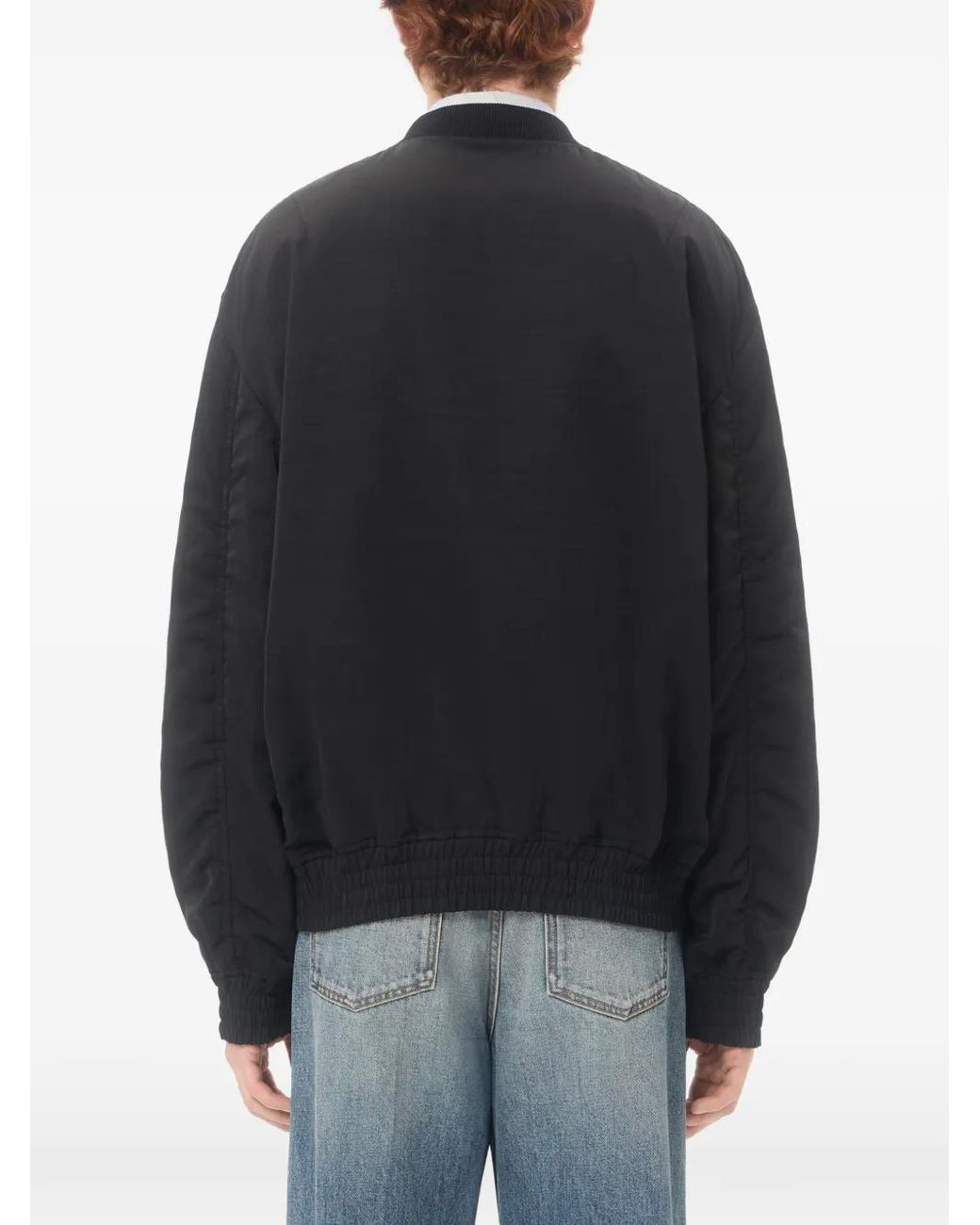 Valentino Garavani Black Elasticated-Hem Bomber Jacket for men