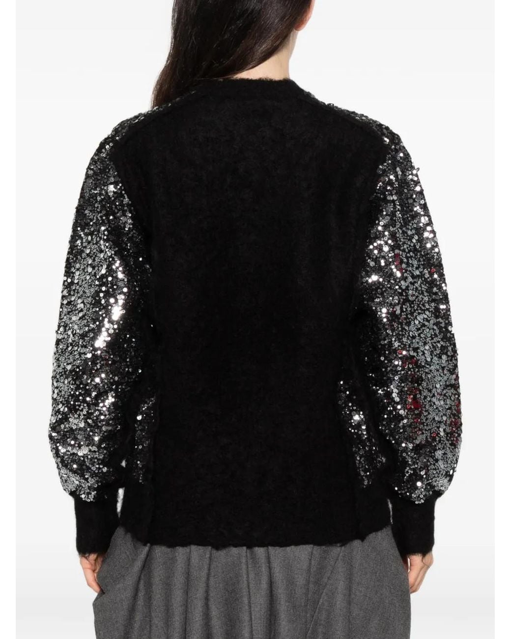 Junya Watanabe Black Sequin-Embellished Sweater