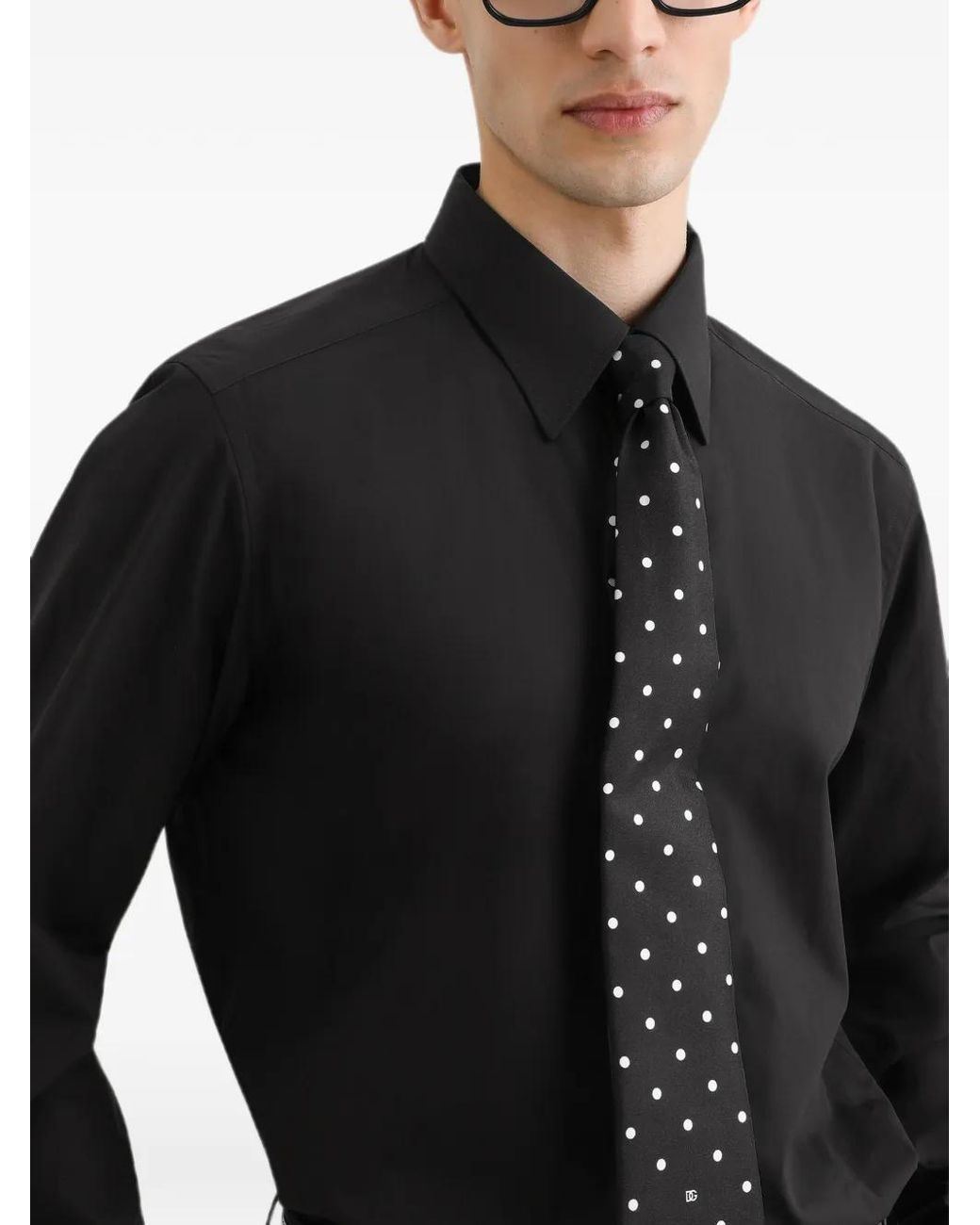 Dolce & Gabbana Black Poplin Martini Shirt for men