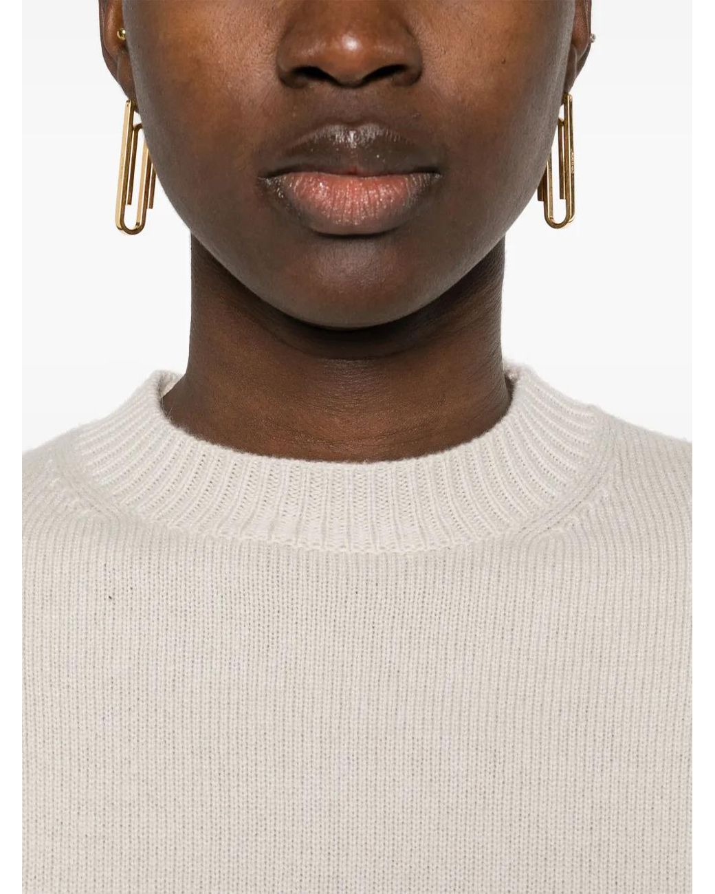 Max Mara White Ribbed-Knit Jumper