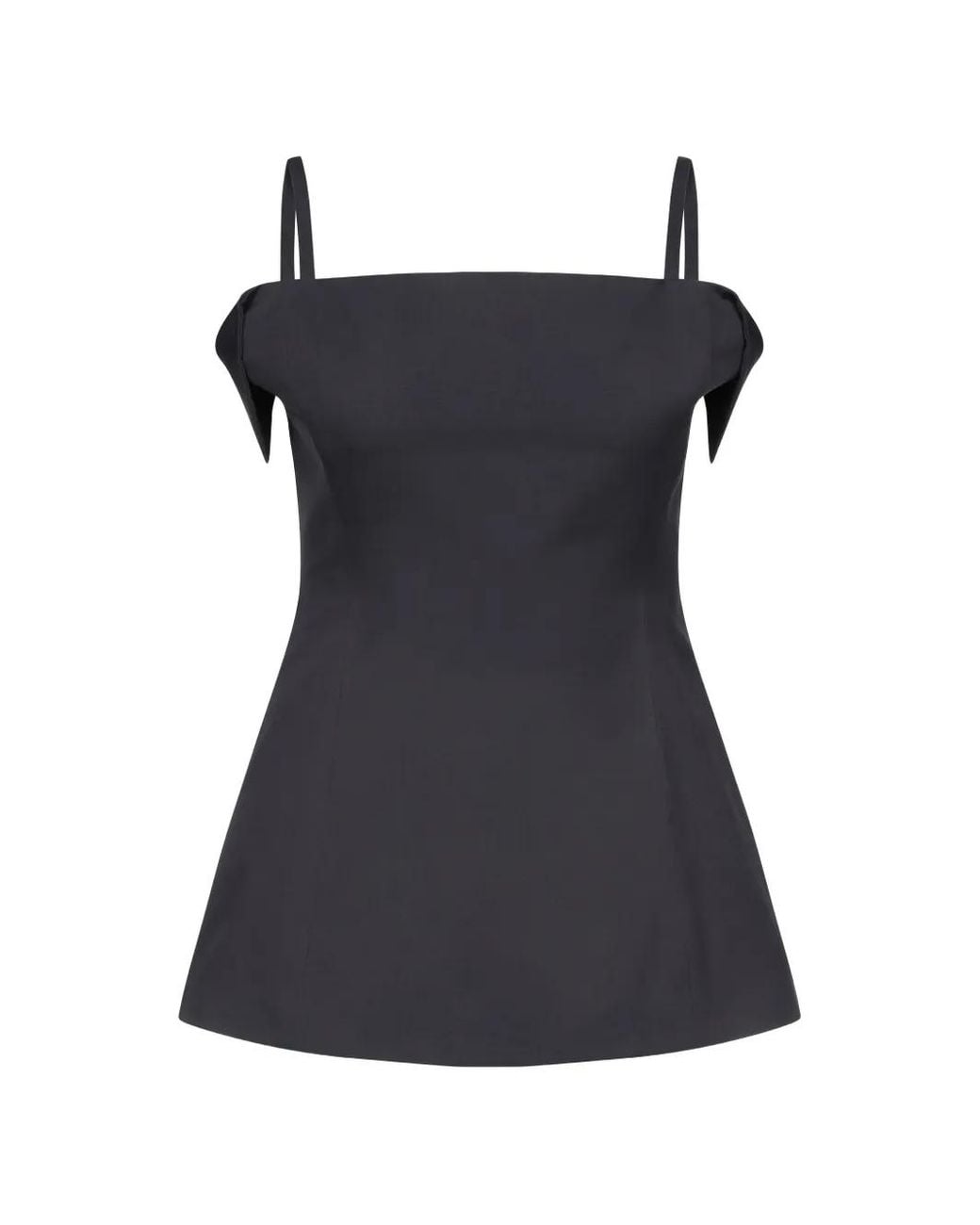 FFORME Black Sola Square-Neck Top