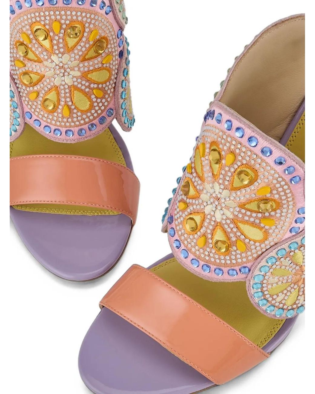 Kat Maconie Natural Frida Crystal-Embellished Sandals