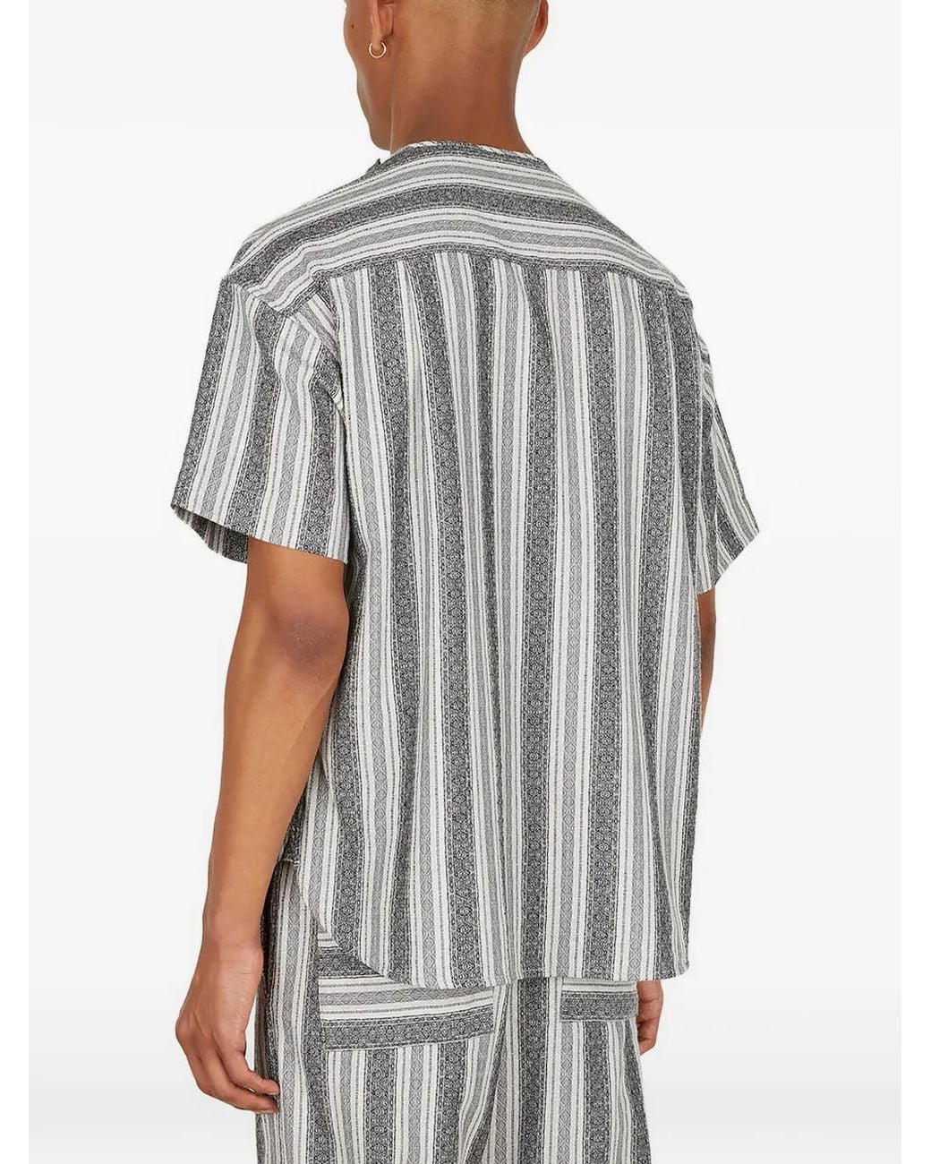 Snow Peak Gray Striped-Detail Shirt for men