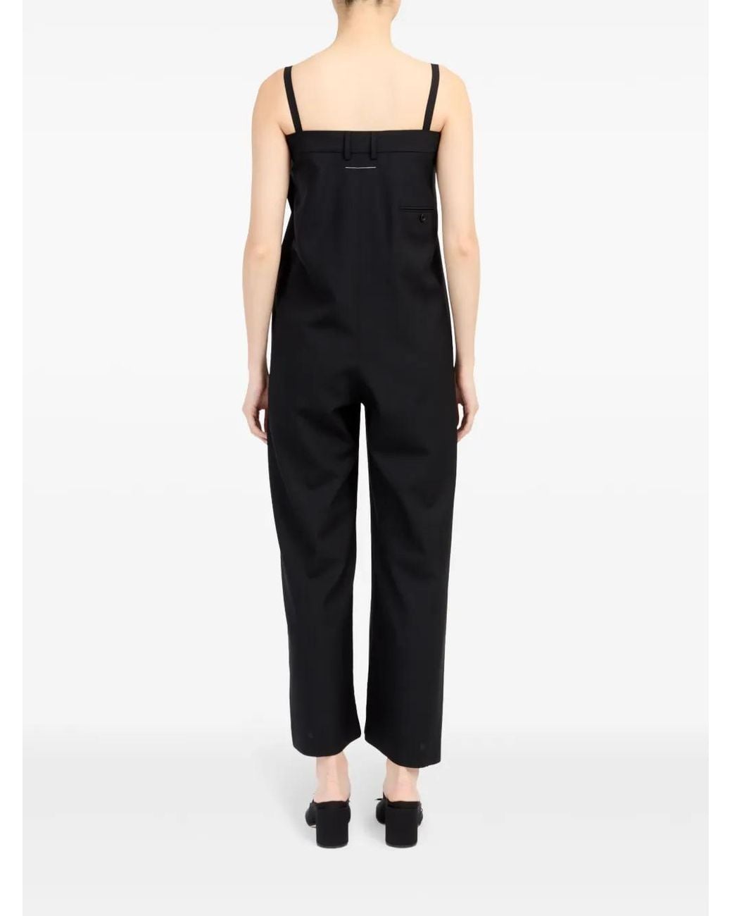 MM6 by Maison Margiela Black Single-Stitch Logo Playsuit