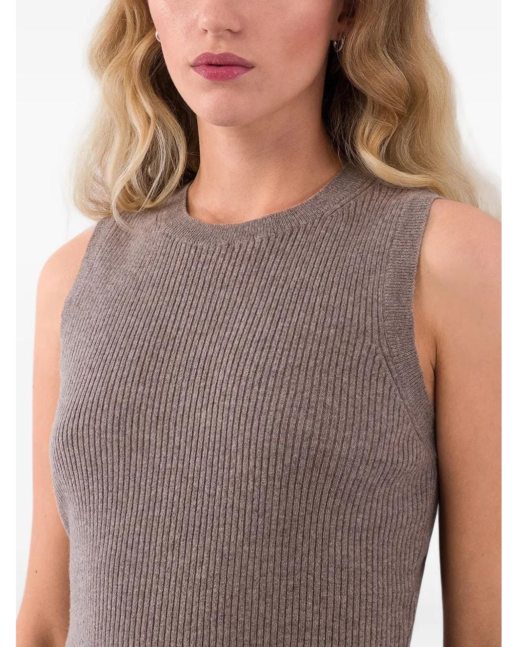 IVY & OAK Brown Ribbed Top