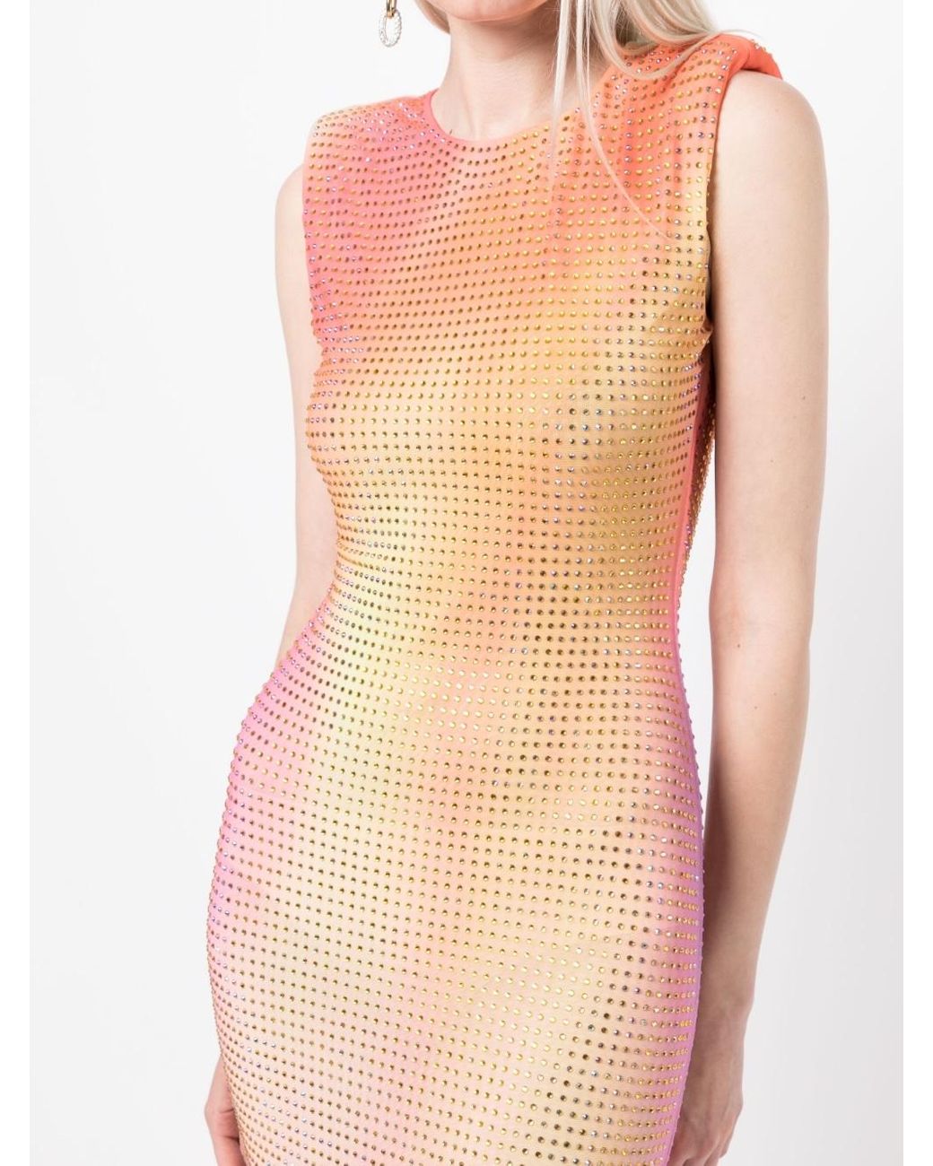 self portrait orange rhinestone mini dress Buy Self-Portrait Pink Printed Mesh Rhinestone Mini Dress For Women Online