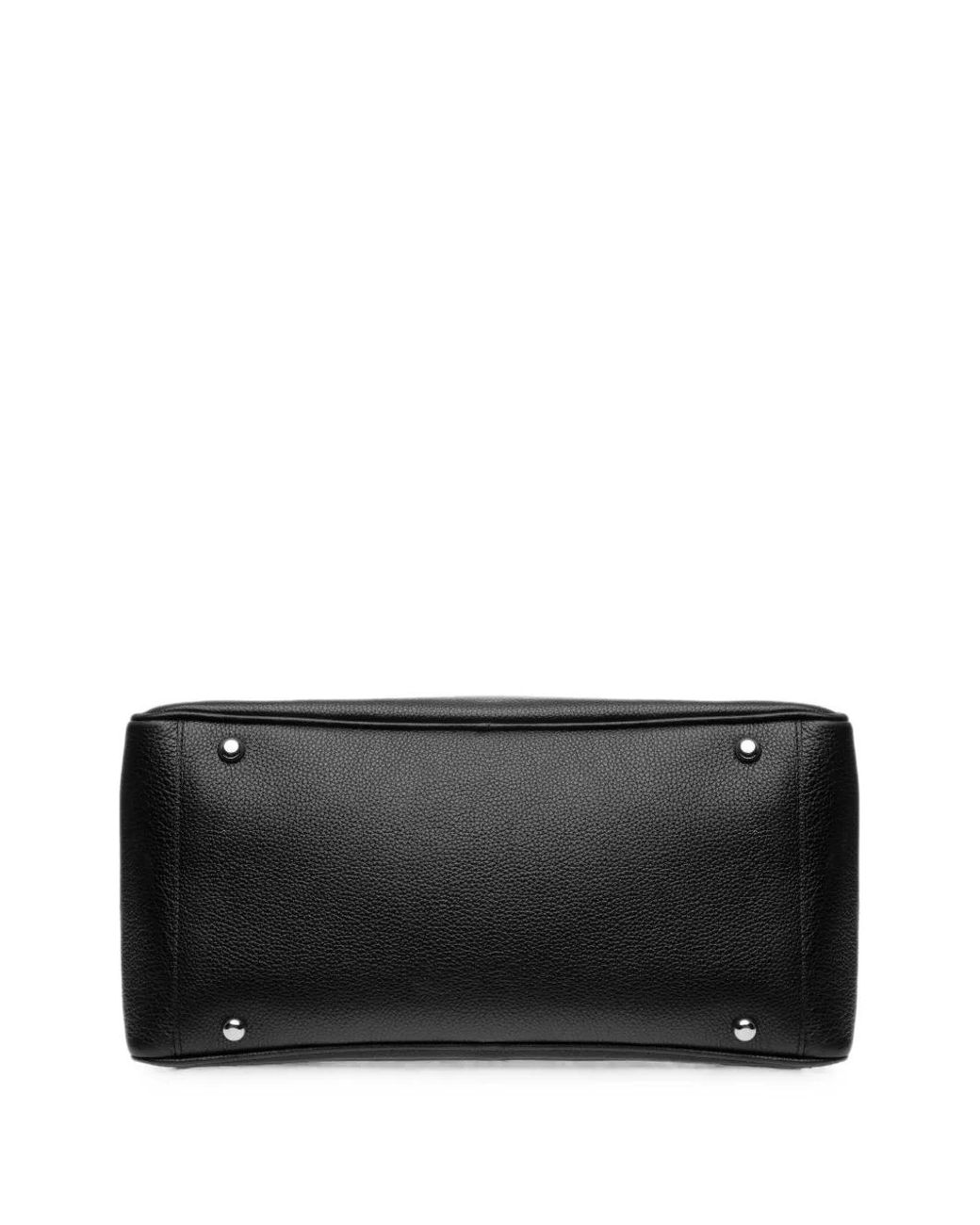 Situationist Black Grained Leather Tote Bag