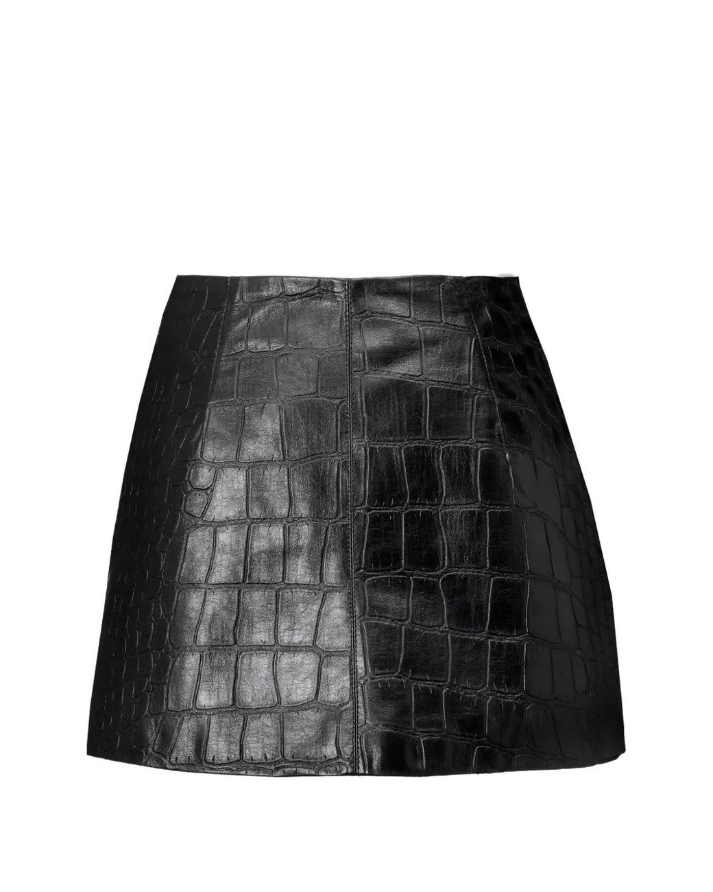 Dan Cassab Black Tecovas Textured Leather Mini Skirt