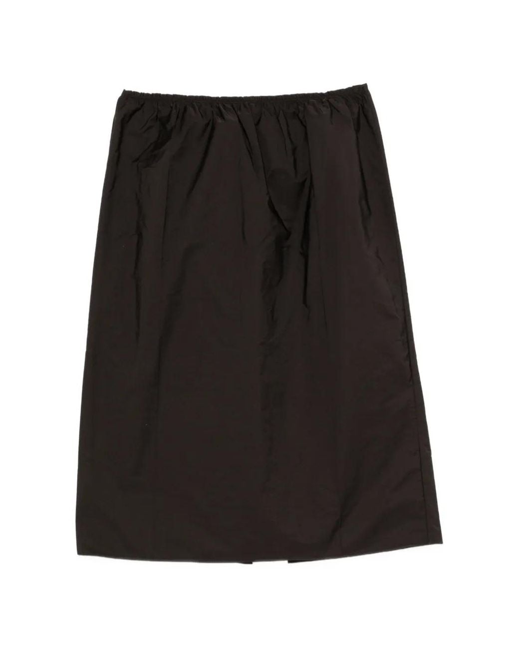 Carven Black Pearl-Embellished Gathered Midi Skirt