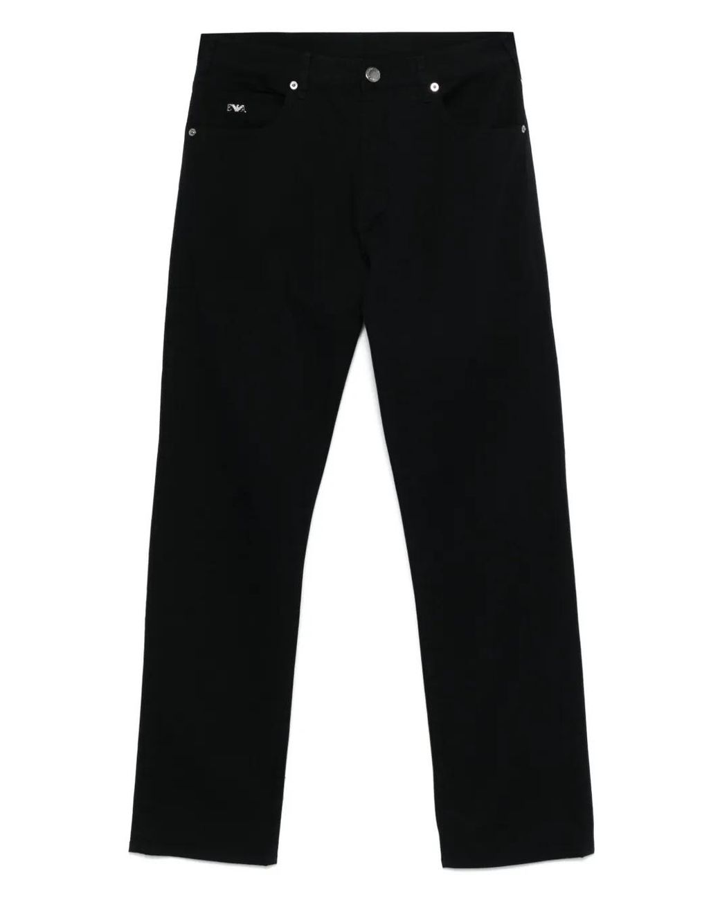 Emporio Armani Black Slim Denim Cotton Jeans for men