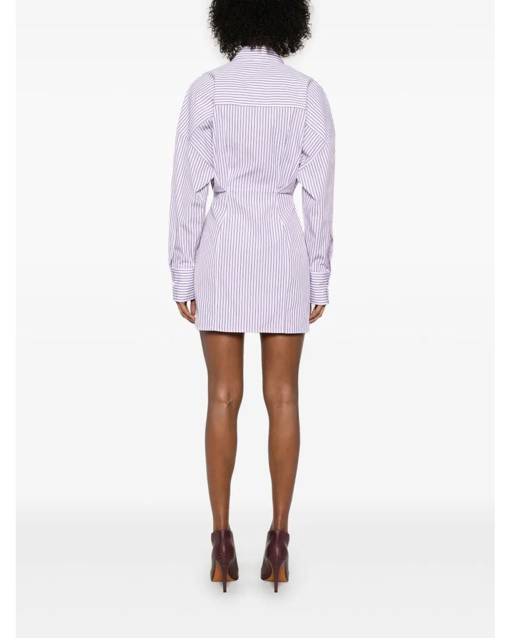 The Attico Purple Striped Shirt Dress