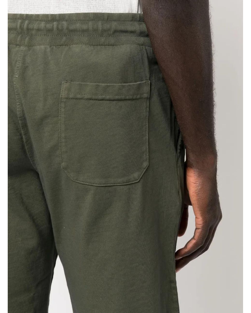 Aspesi Green Logo-Patch Drawstring-Waistband Shorts for men