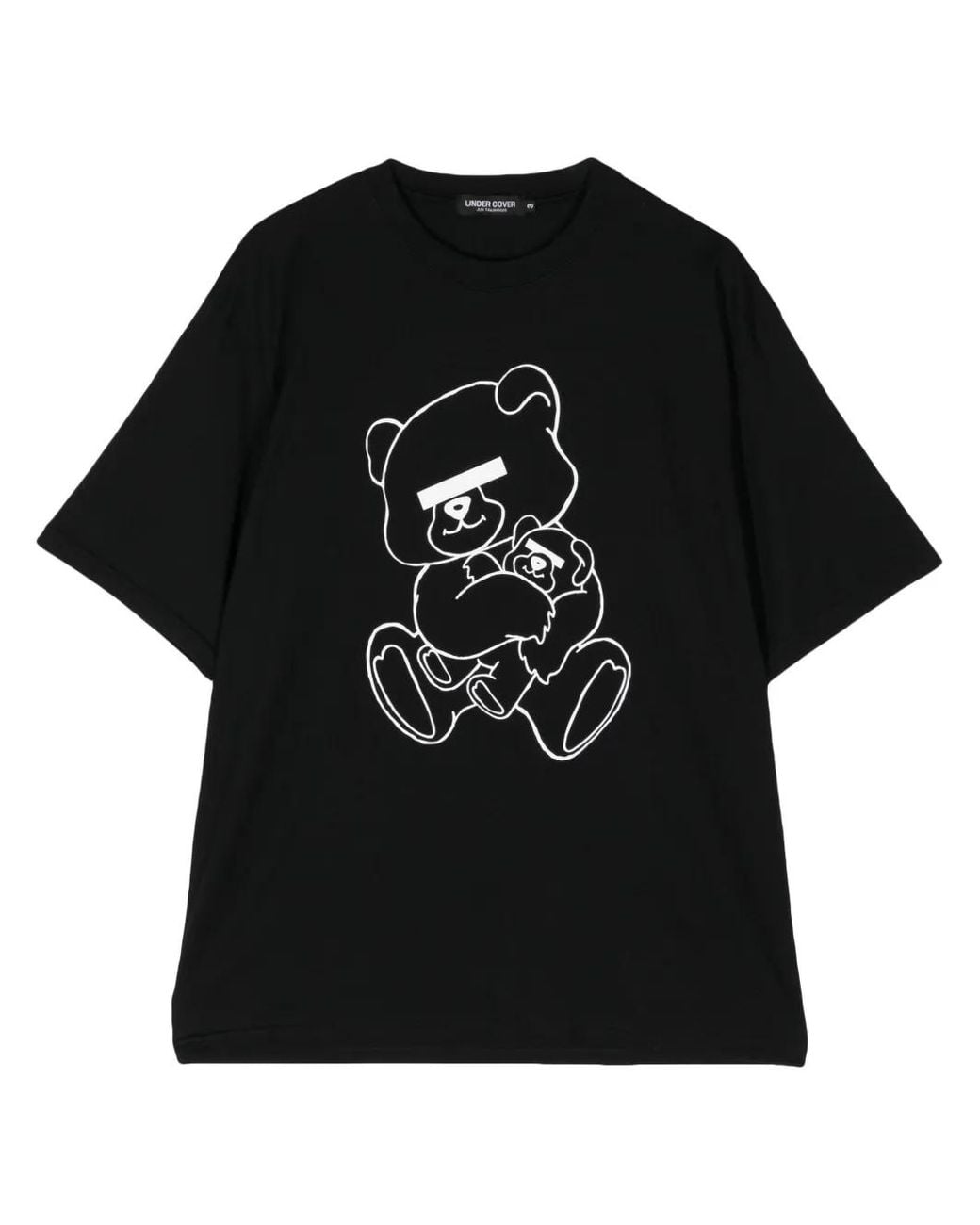 Undercover Black Bear-Print Cotton T-Shirt for men