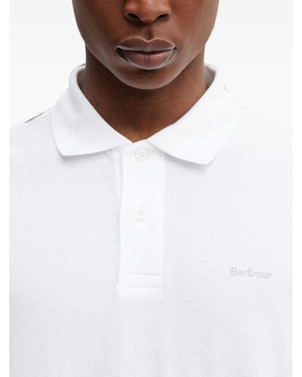 Barbour White Hexham Polo Shirt for men