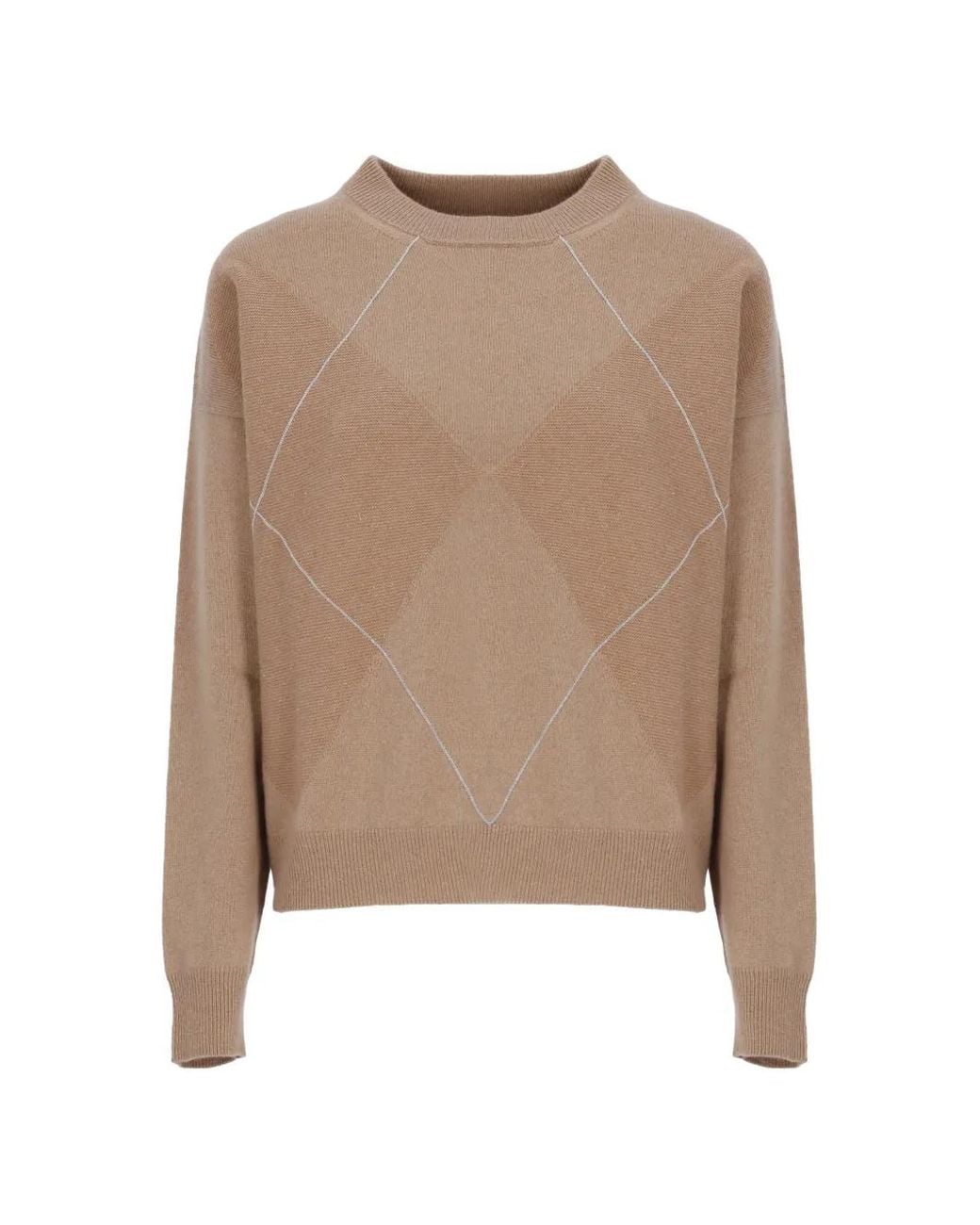 Peserico Natural Pull À Détail De Nœud Et Maille Losange