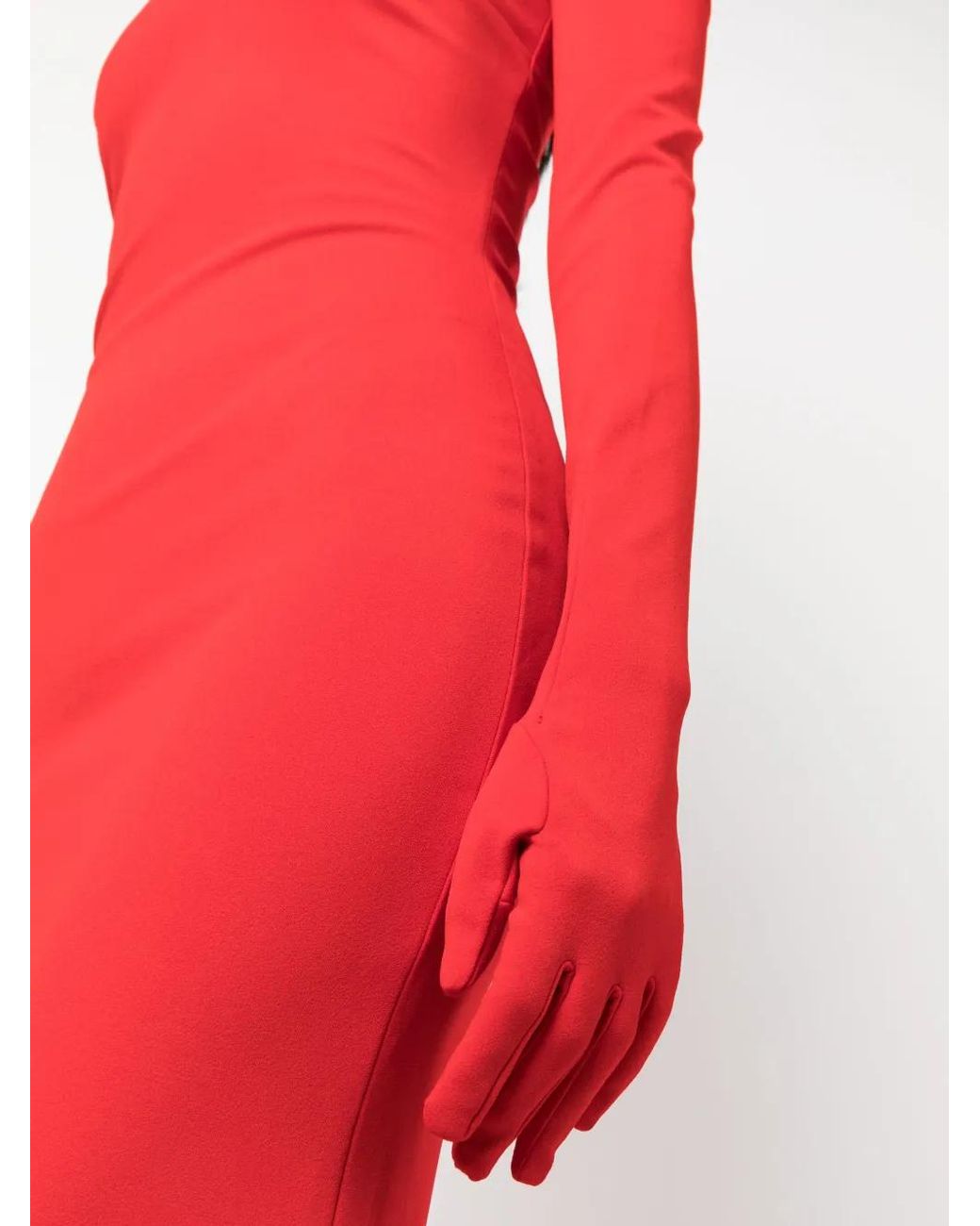 Solace London Red The Tullia Strapless Gown