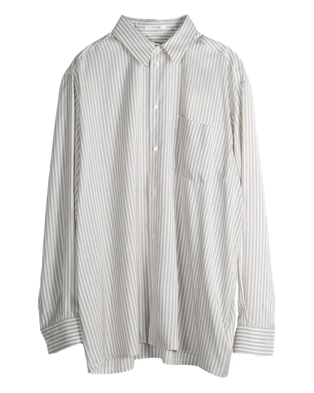 The Row Gray Striped Shirt for men