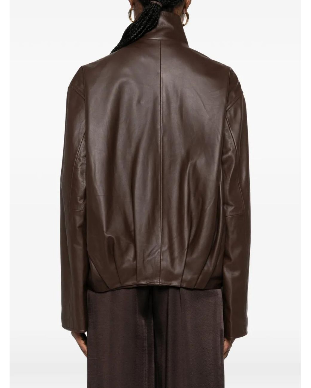 Arma Brown Dahila Funnel-Neck Jacket