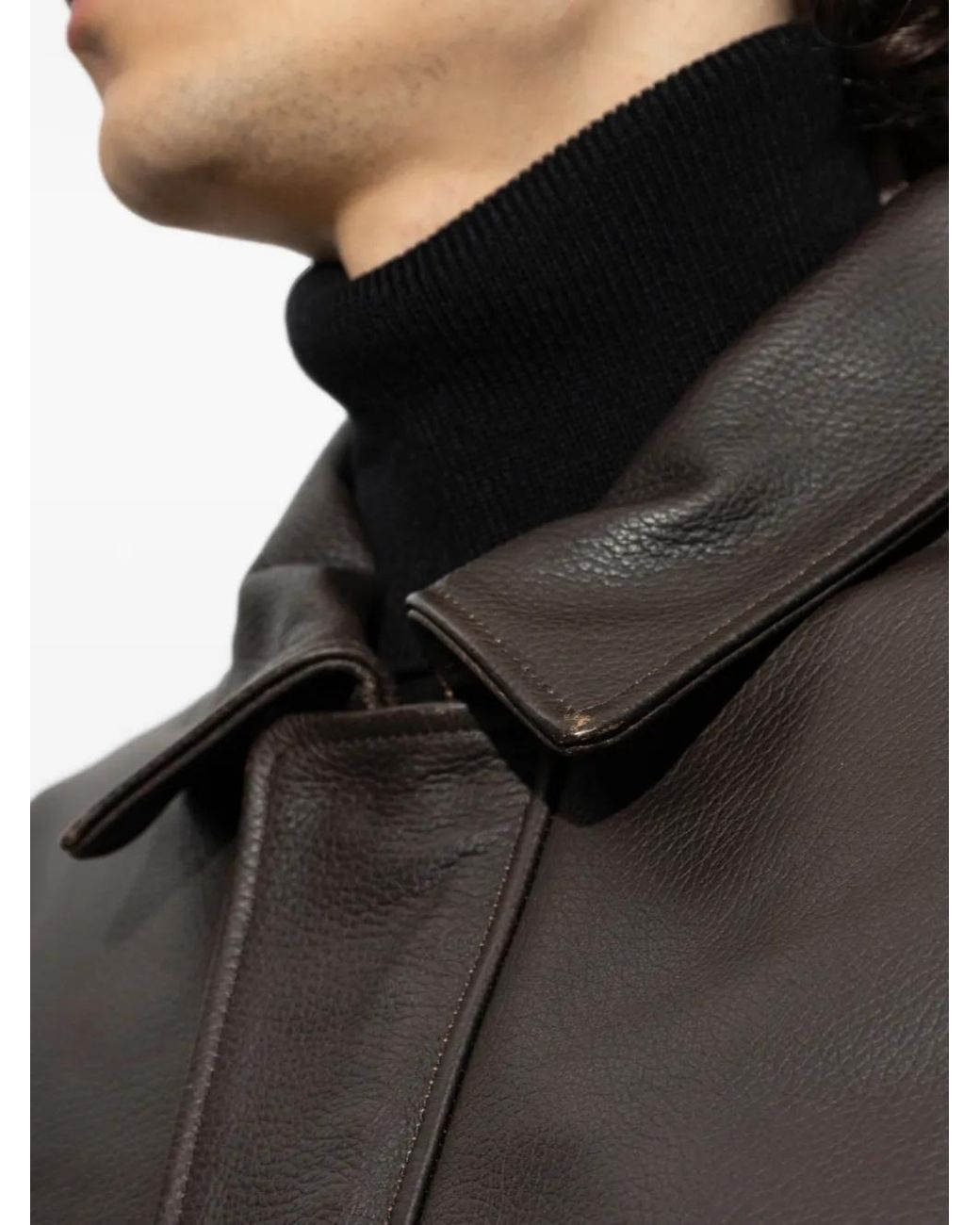 Arma Gray Bari Zip-Up Leather Jacket for men