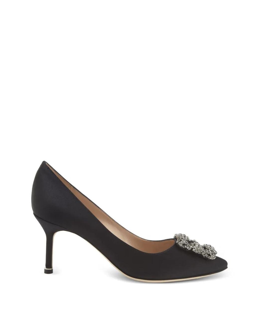 Manolo Blahnik Black Embellished Heel Pumps
