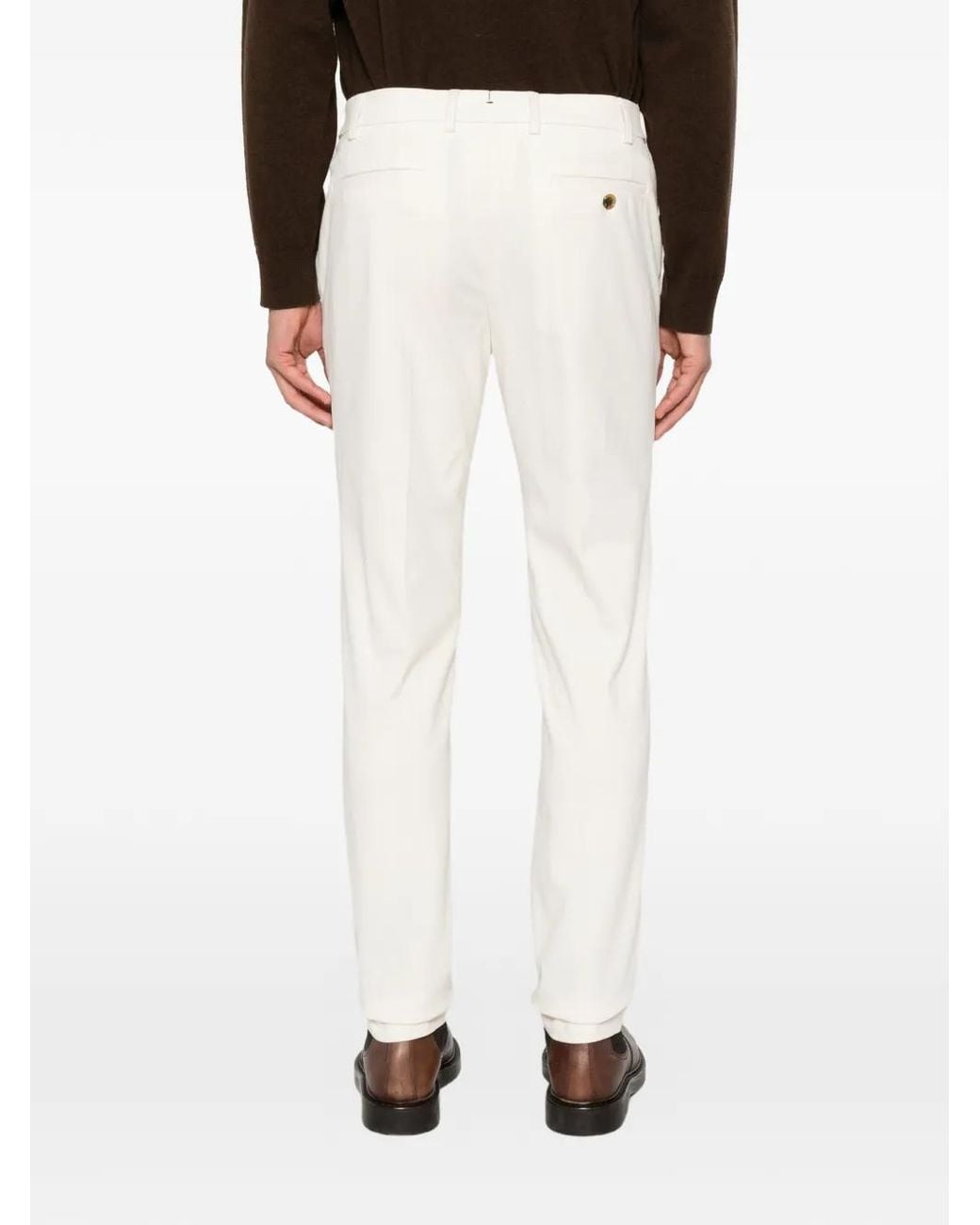 Berwich White Morello Elasticated-Waist Trousers for men