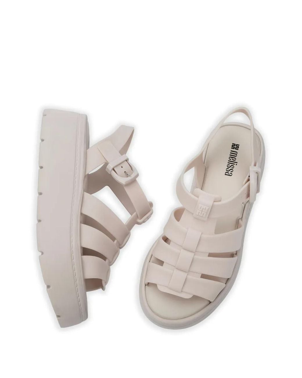 Melissa White Up Platform Strap Sandals