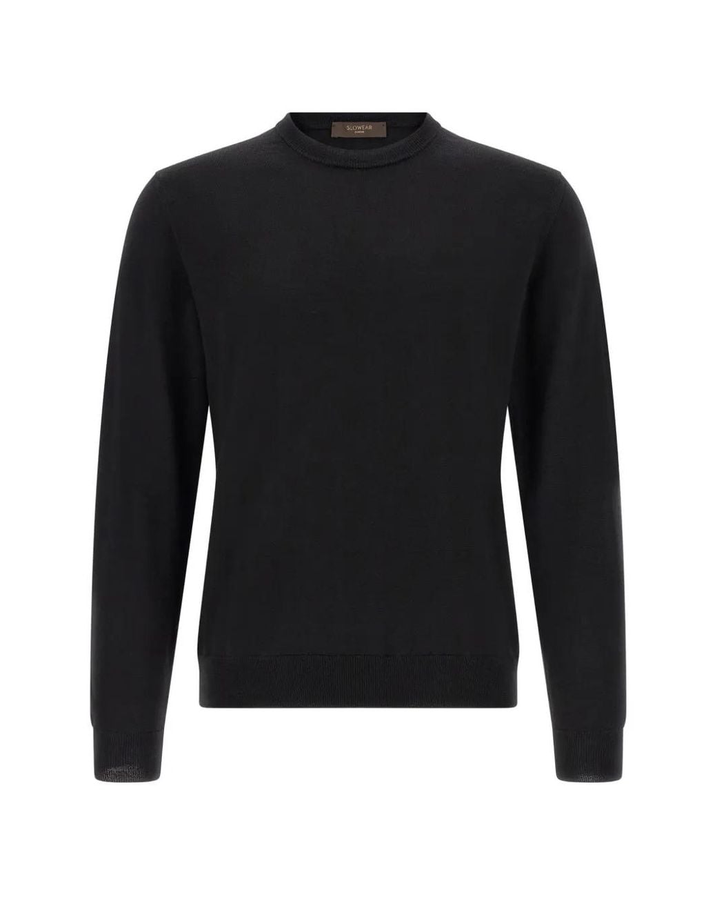 Zanone Black Virgin Wool Sweater for men