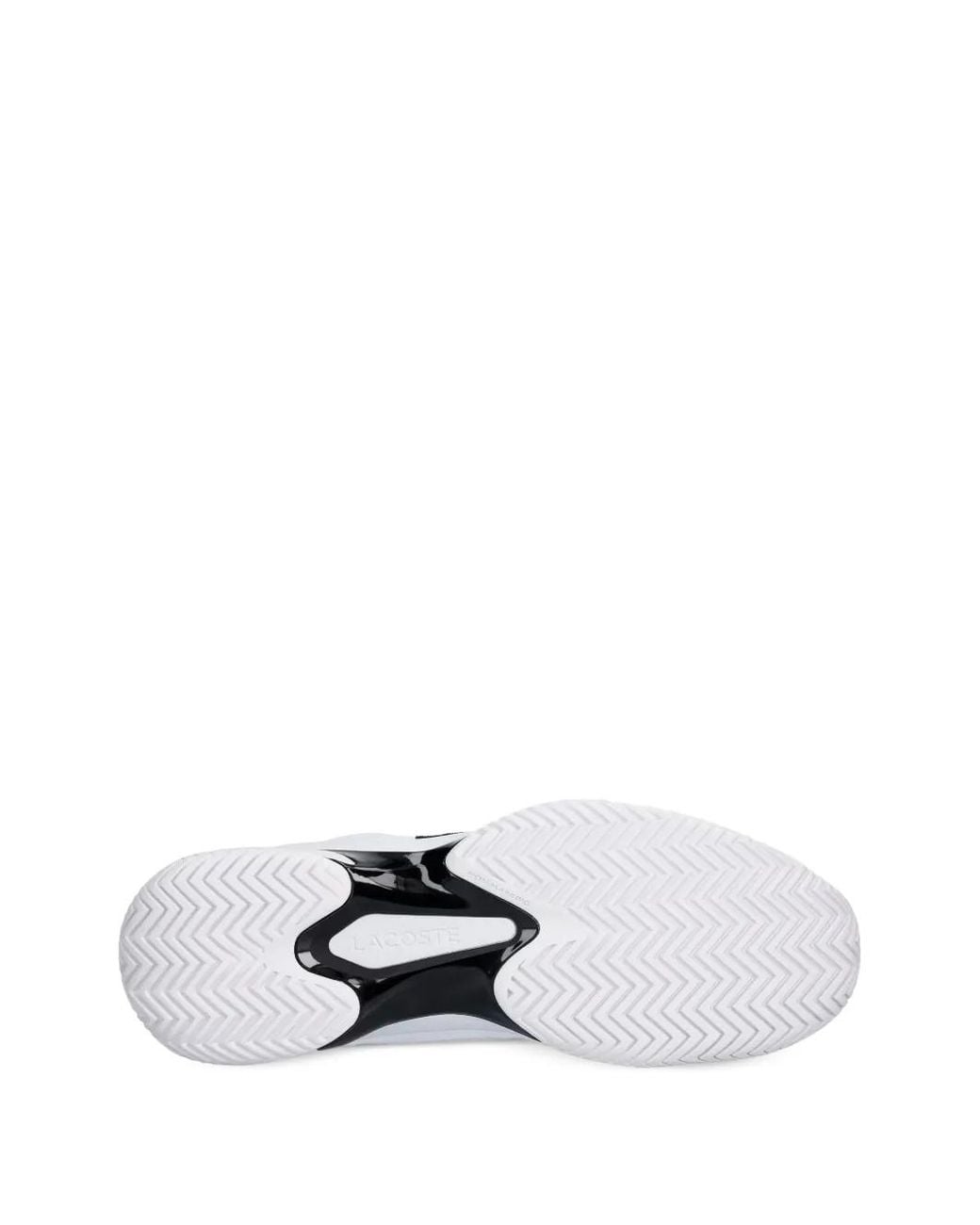 Lacoste White Tech Point Logo-Patch Mesh-Panel Sneakers for men
