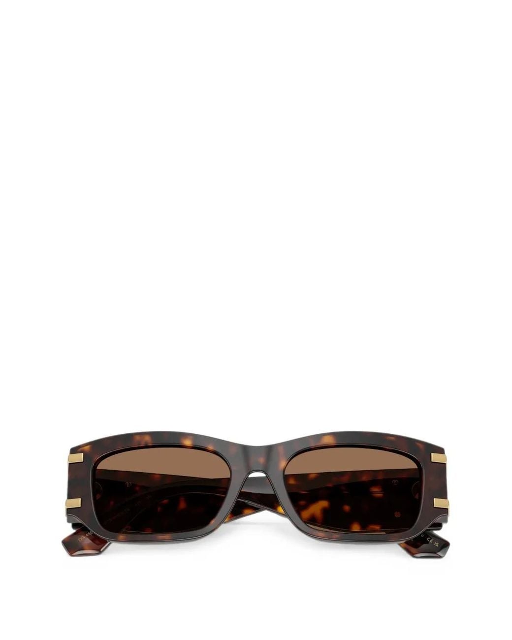 Dolce & Gabbana Brown Tortoiseshell-Effect Rectangle-Frame Sunglasses