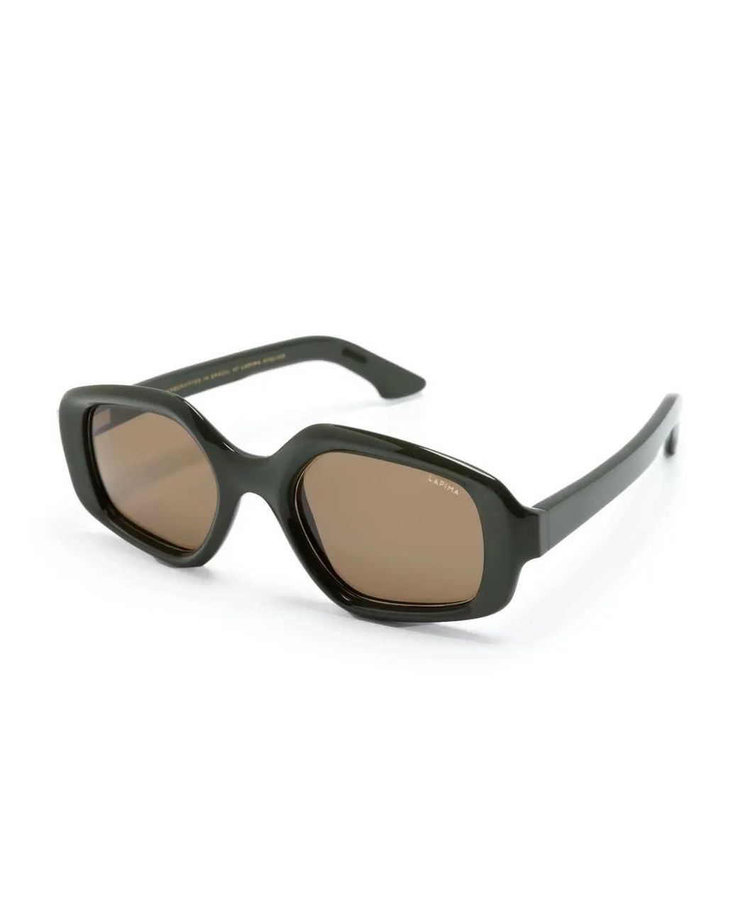 Lapima Green Elisa Geometric-Frame Sunglasses
