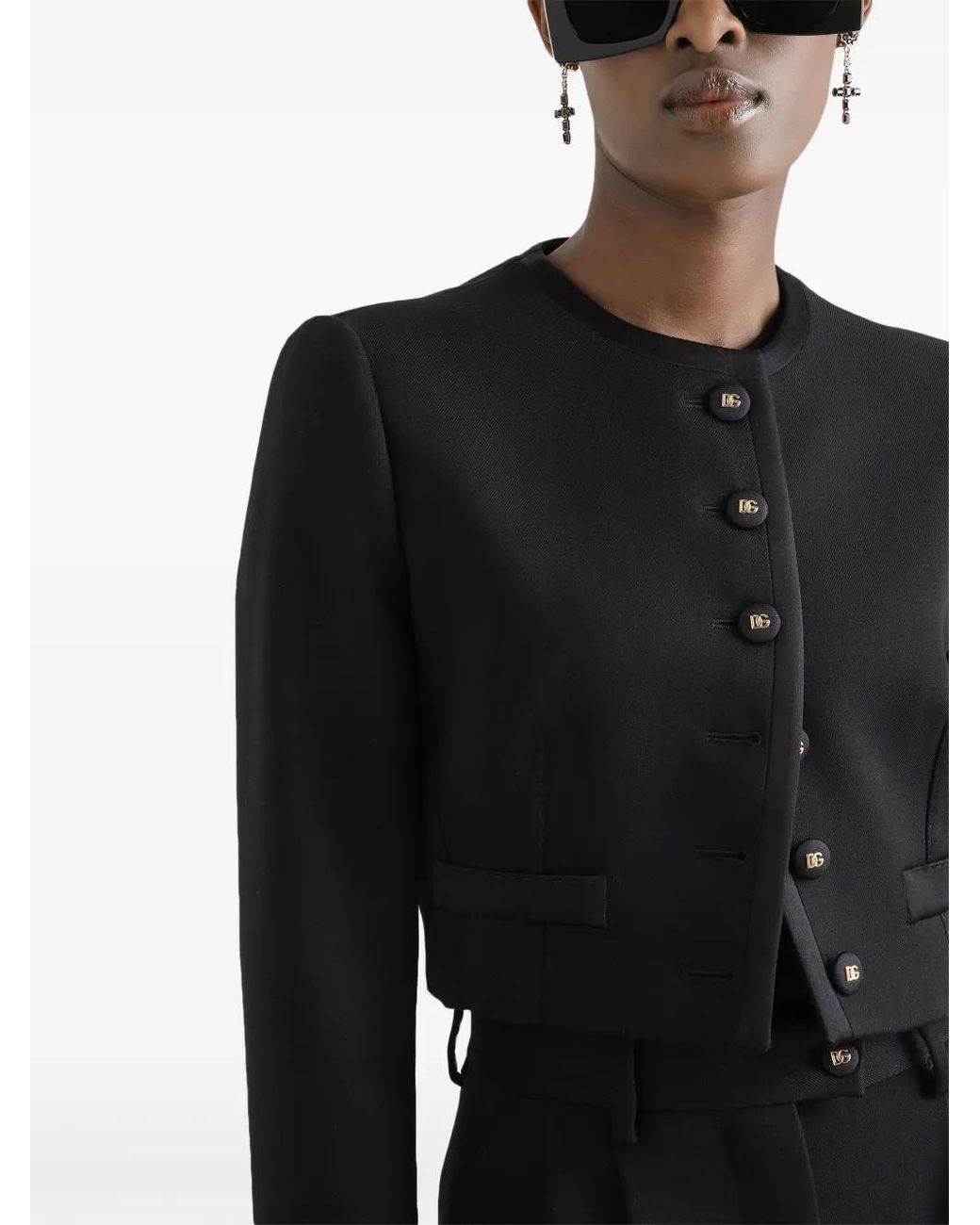 Dolce & Gabbana Black Cropped Jacket