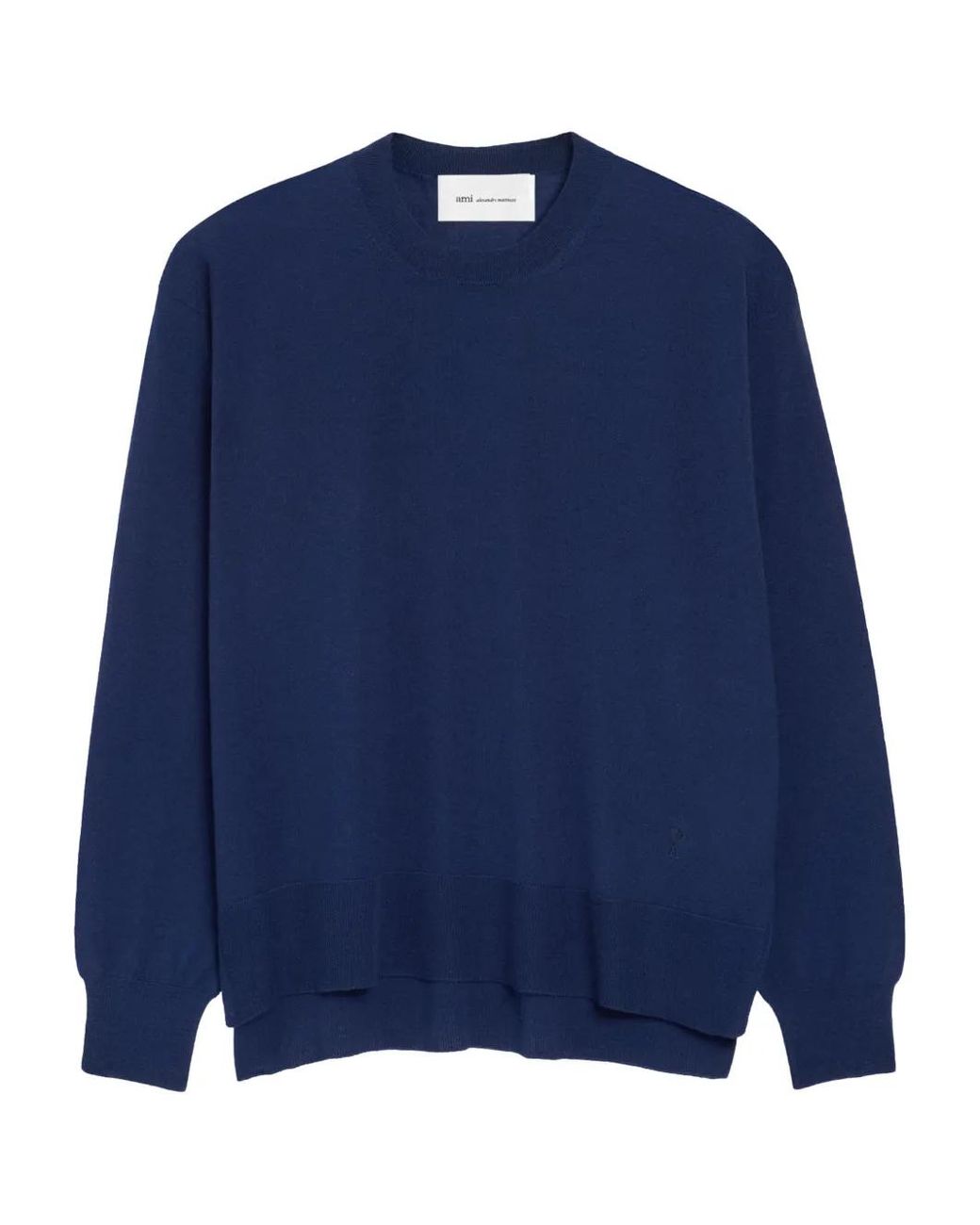 AMI Blue Wool Silk Crewneck Sweater Adc