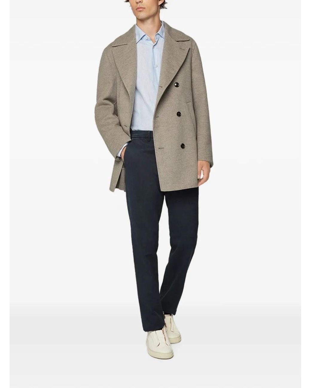 Kiton Blue Belt-Loop Regular Trousers for men