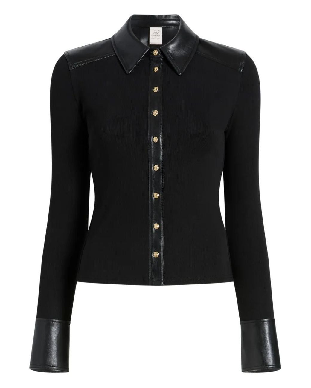 Cinq À Sept Black Magali Buttoned Panelled Top