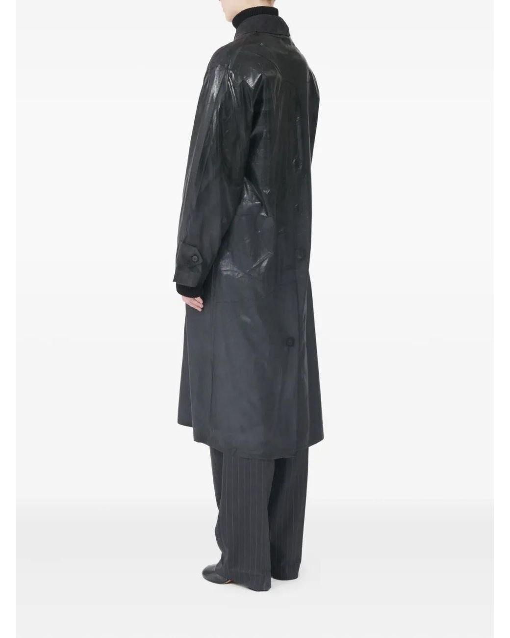 Maison Margiela Black Crackle-Effect Raincoat