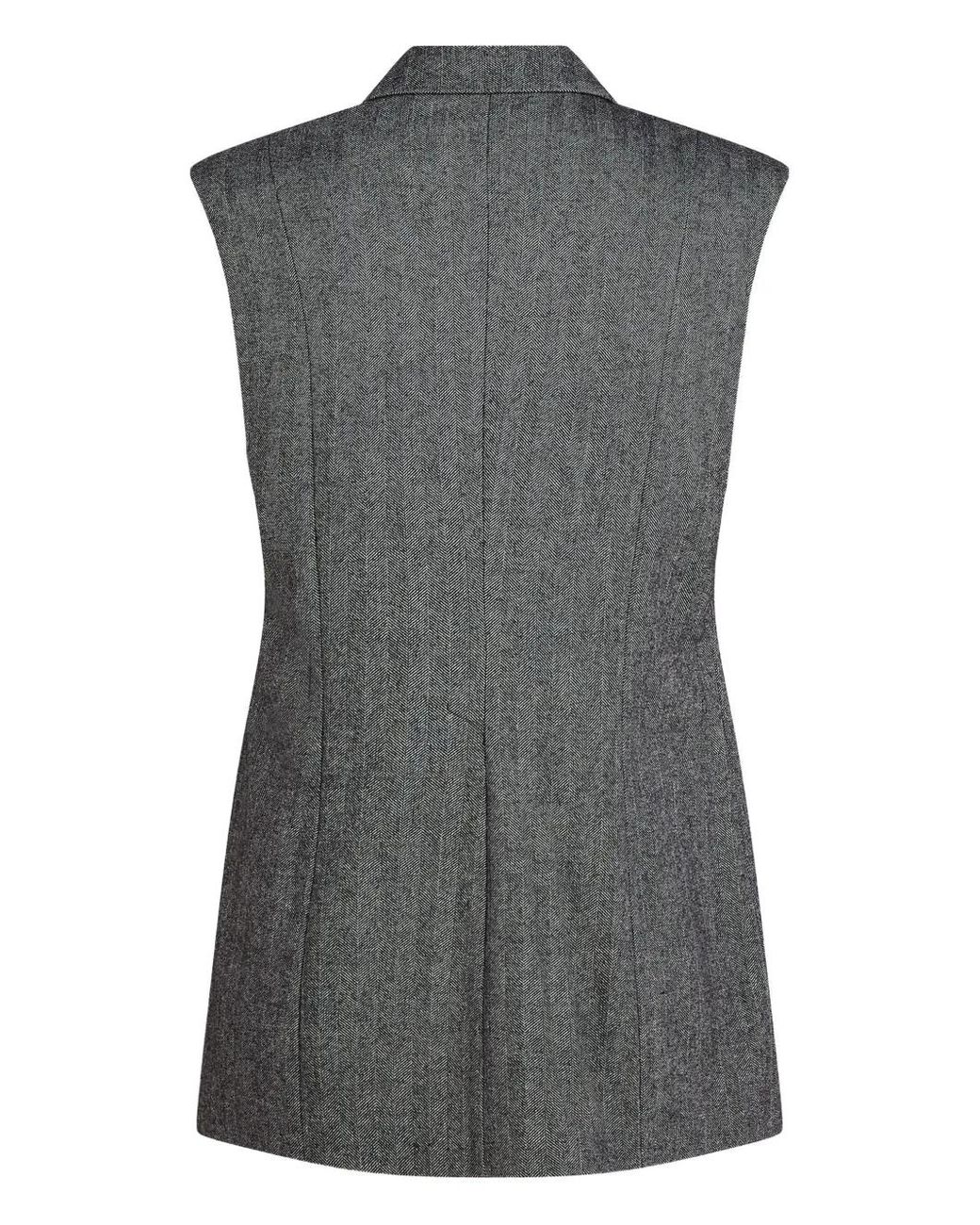 Karl Lagerfeld Black Sequin-Embellished Double-Breasted Waistcoat