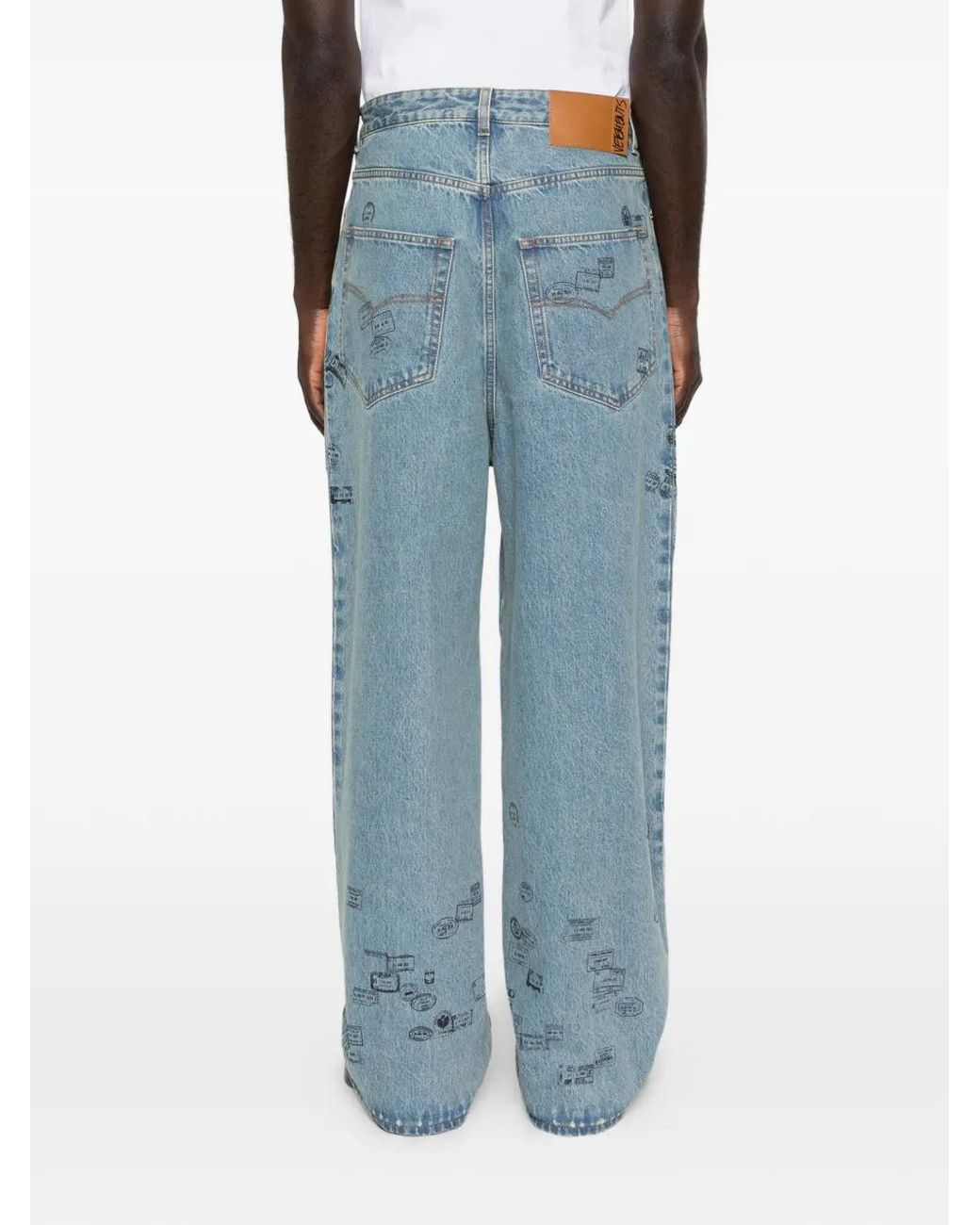 Vetements Blue Stamp-Print Jeans