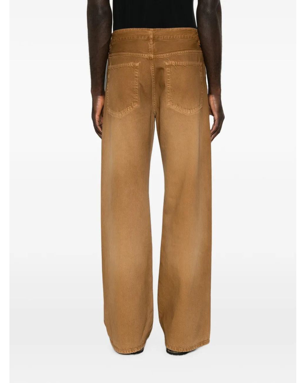 Ann Demeulemeester White Long-Strap Wide-Leg Trousers for men