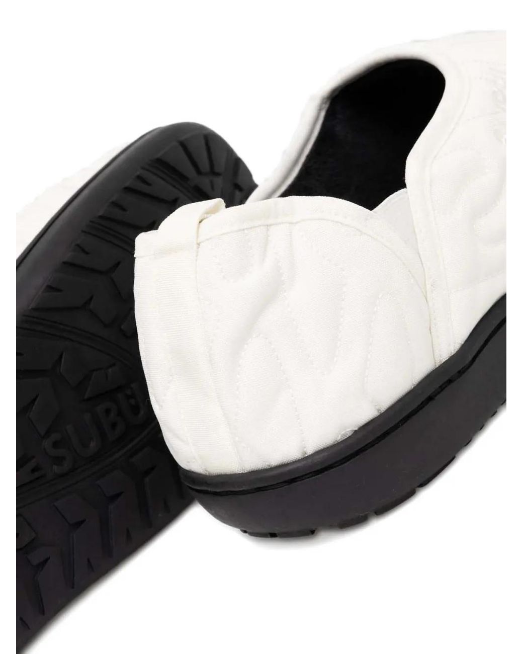 SUBU White Quilted Slip-On Slippers