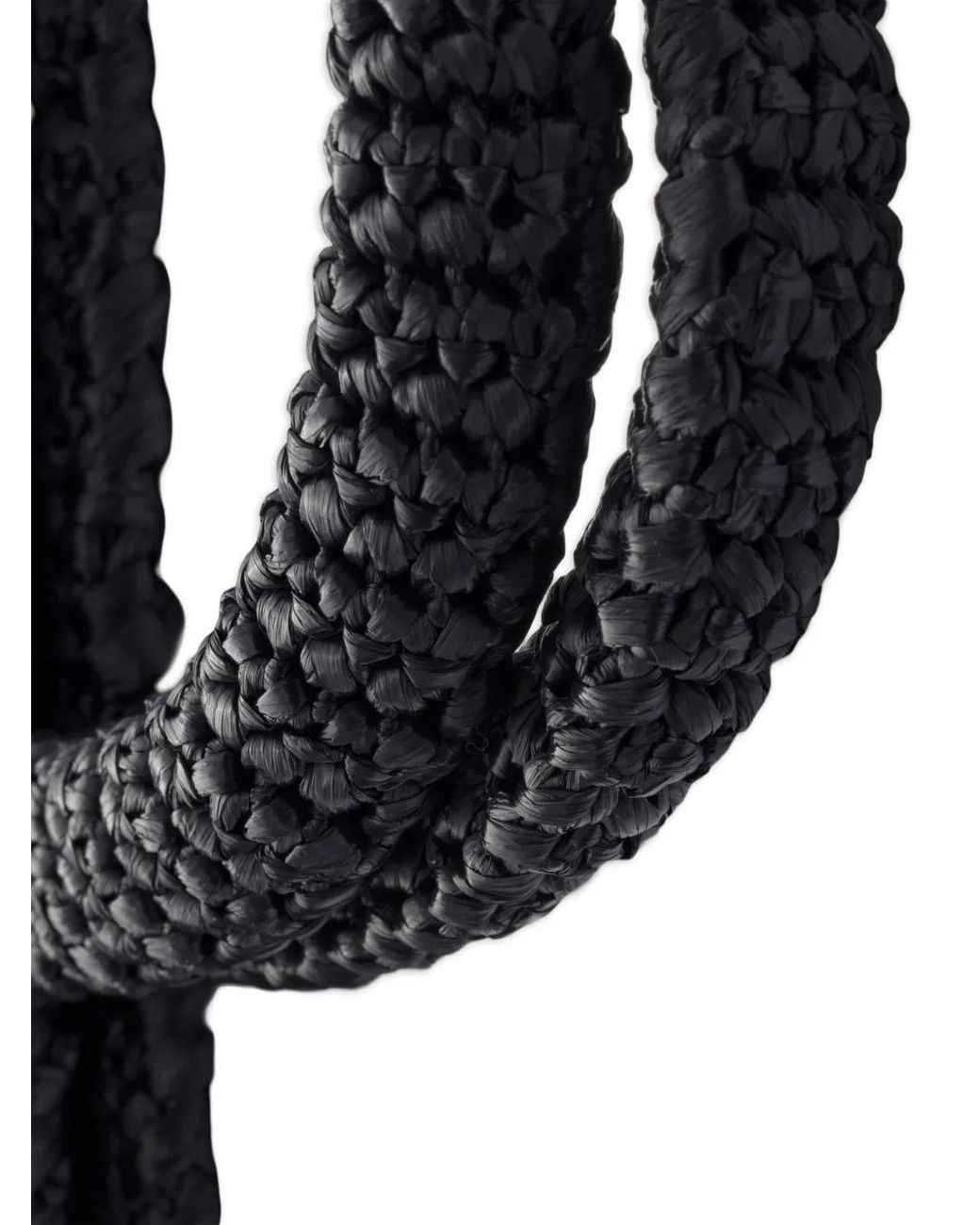 Prada Black Small Crochet Tote Bag