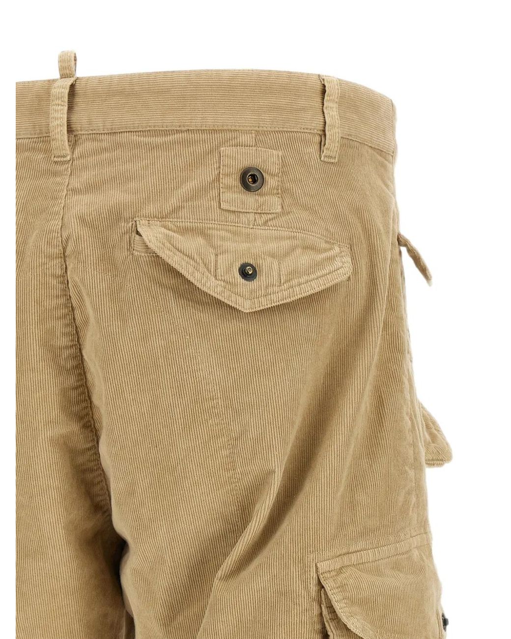 DSquared² Natural Pantalon En Velours Côtelé À Poches Cargo for men