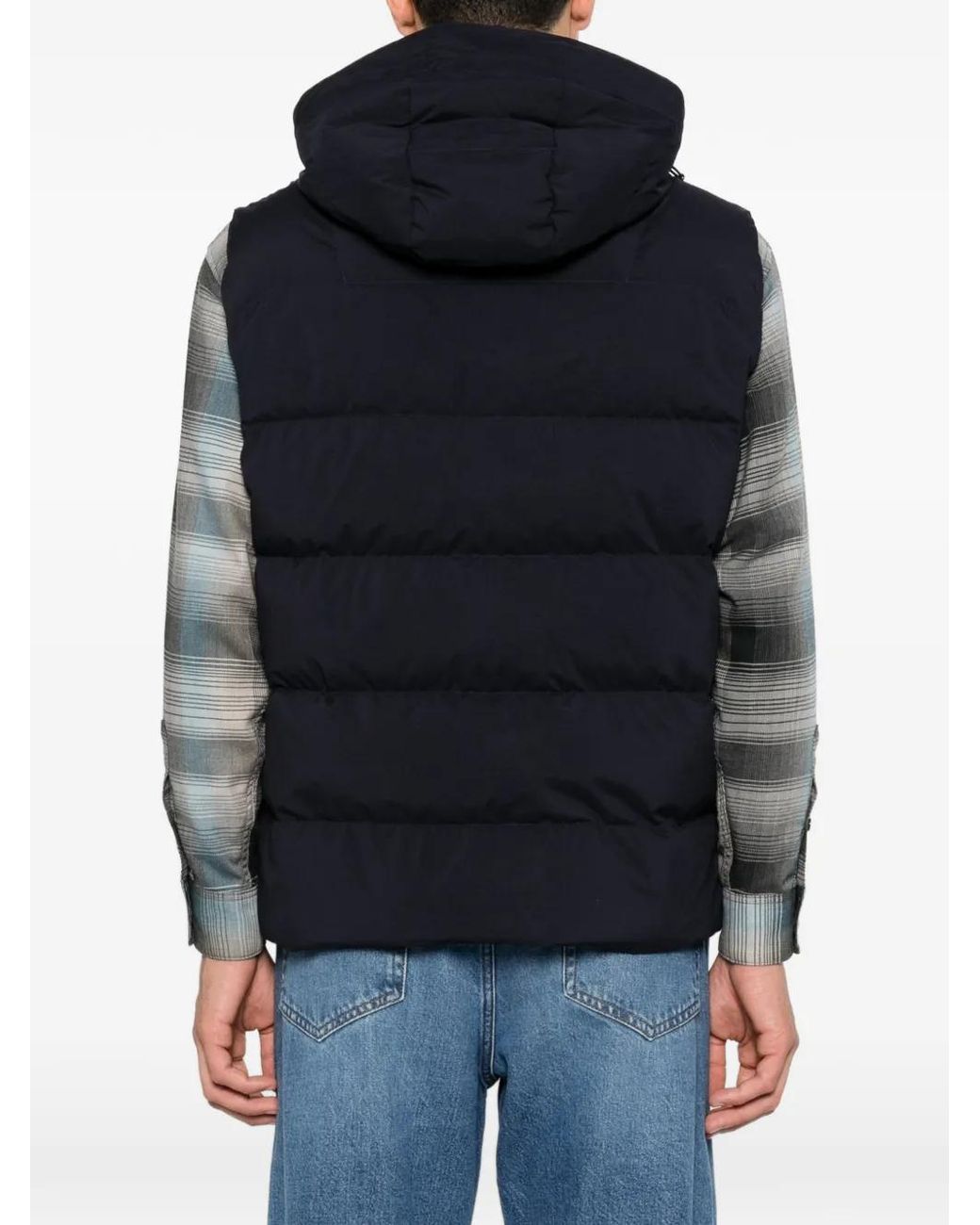 Paul & Shark Blue Zip-Fastening Hooded Gilet for men