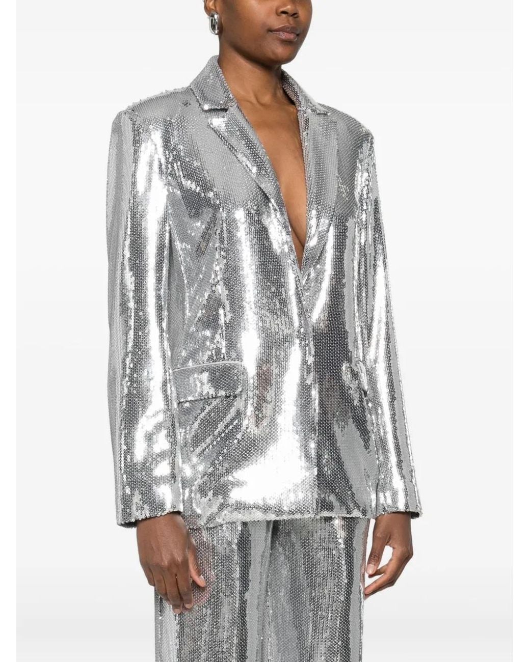 Patrizia Pepe Gray Sequinned Blazer