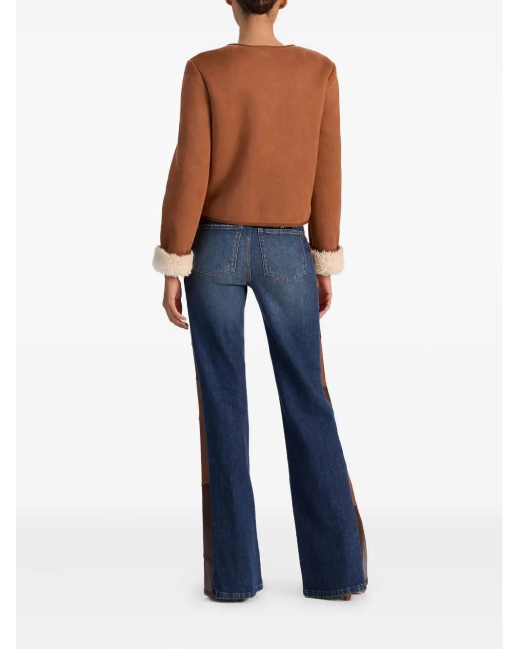 Alice + Olivia Brown Alma Vegan Suede Teddy Jacket