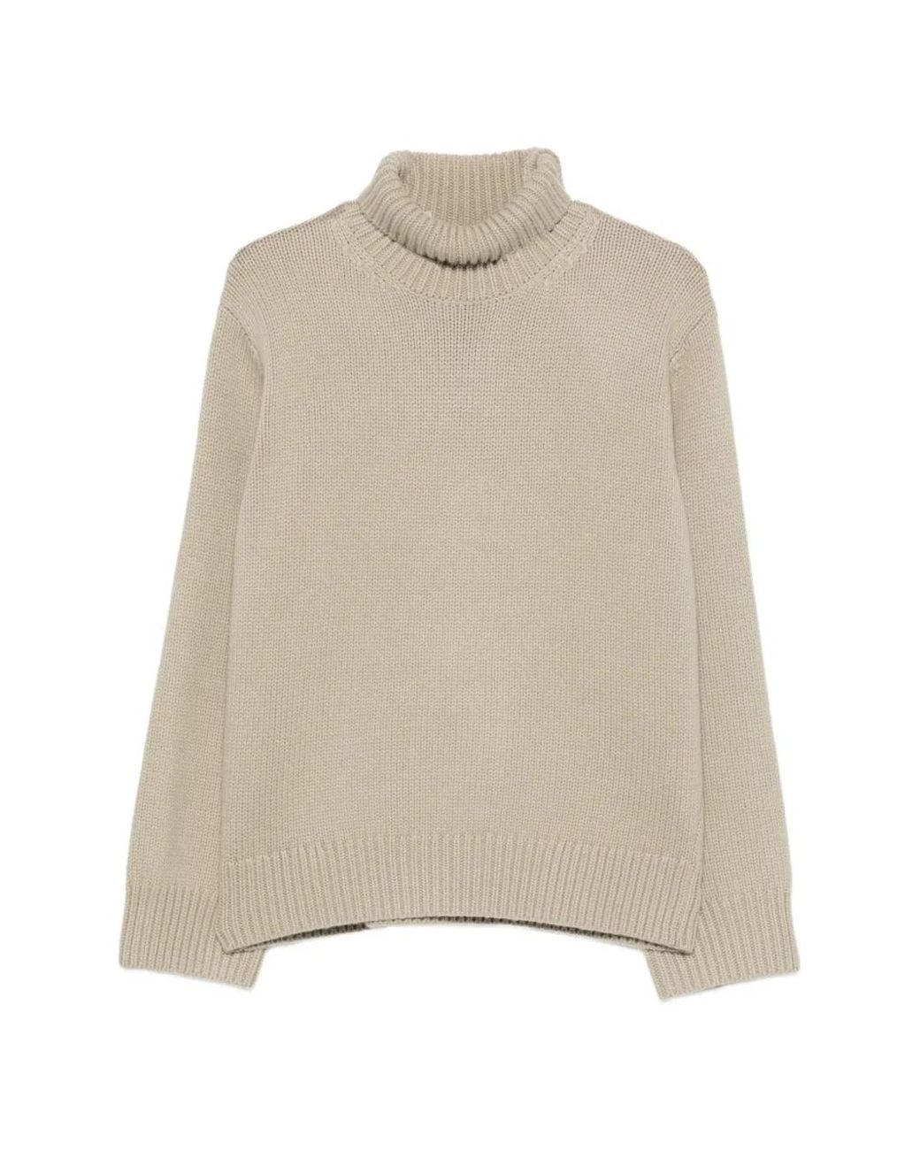 Totême Natural Ribbed Roll-Neck Sweater