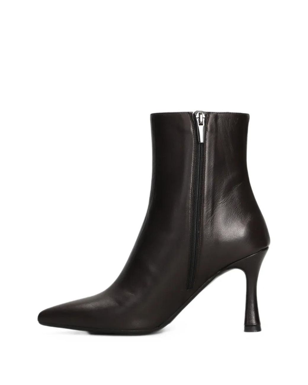 Evaluna Black Pointed-Toe Ankle Boots