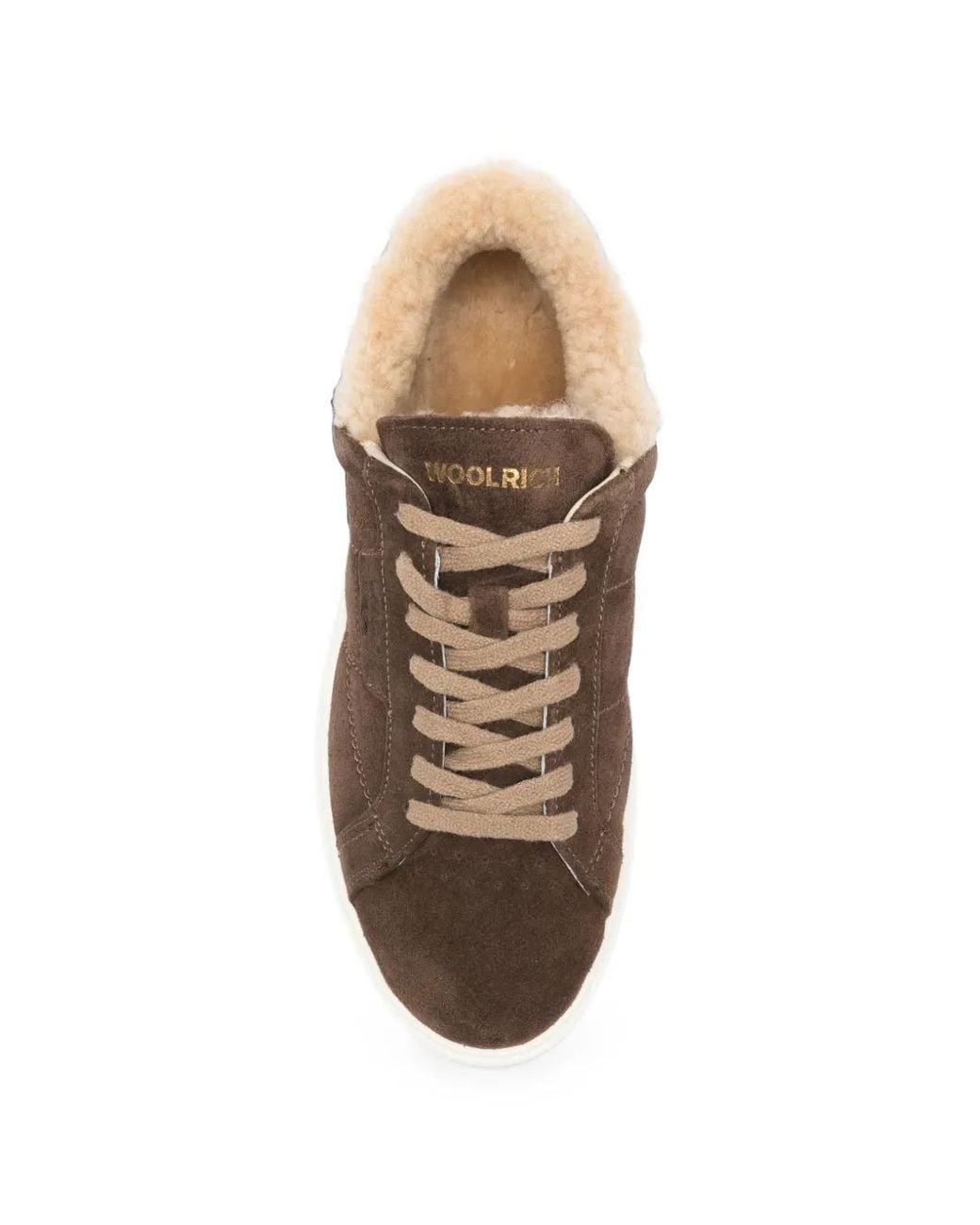 Woolrich Brown Shearling-Lined Suede Sneakers