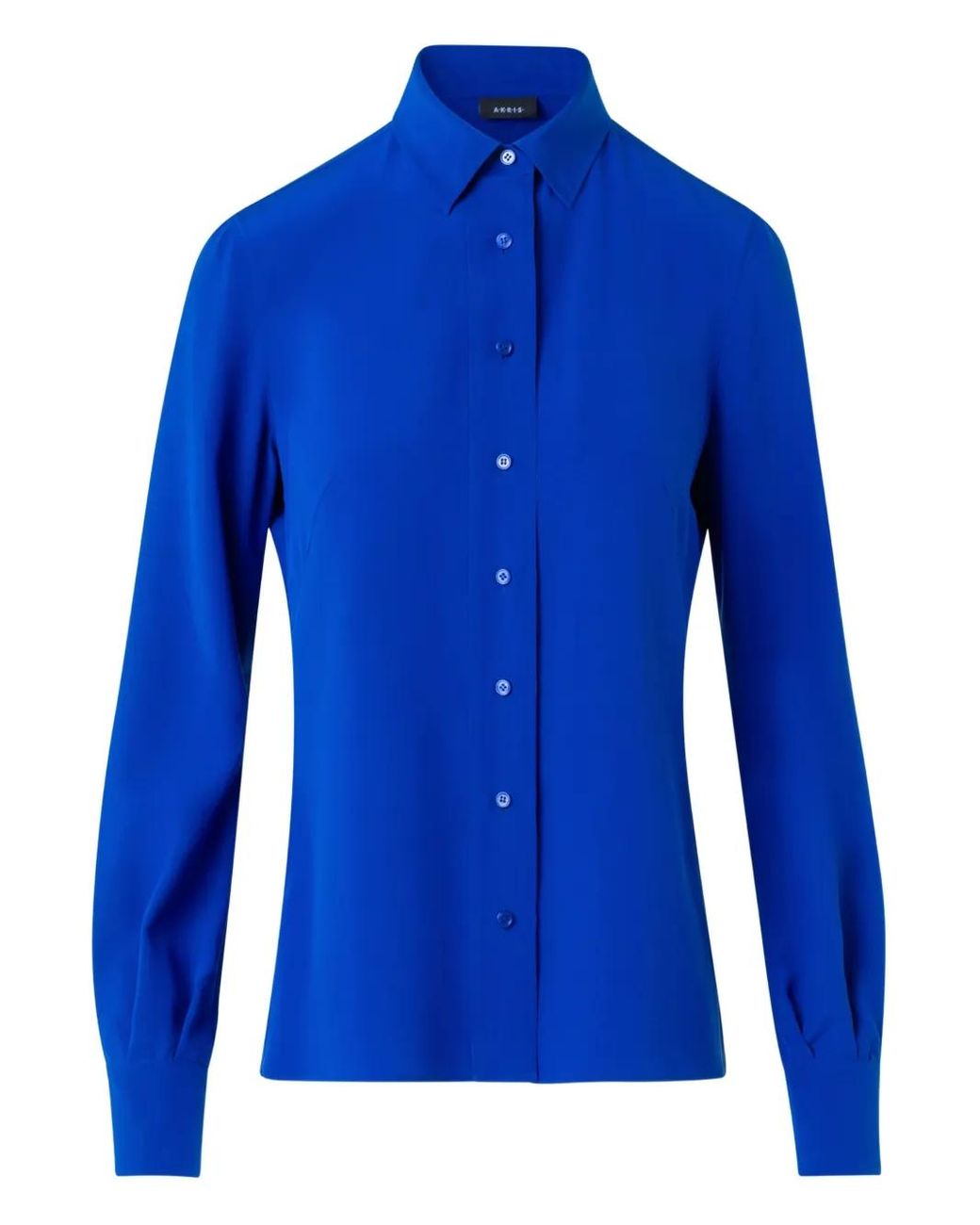 Akris Blue Buttoned Collared Top