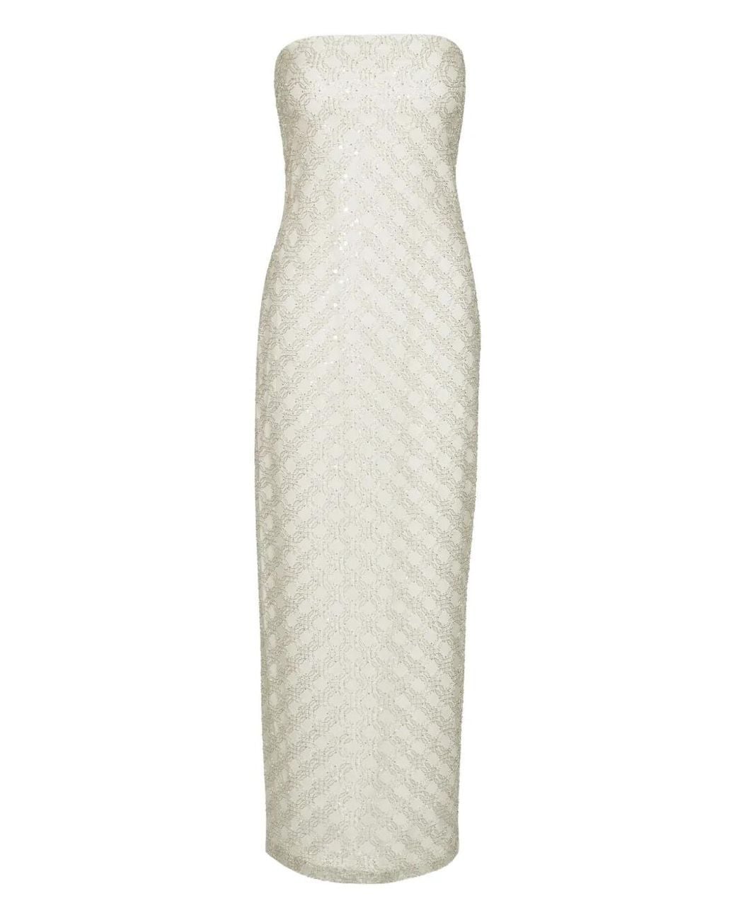 ROTATE BIRGER CHRISTENSEN White Sequinned Dress